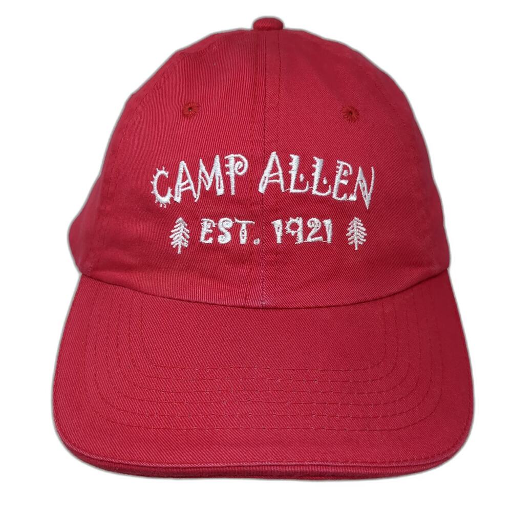Norwood Camp Allen Est 1921 Red One Size Baseball Cap Strapback Pine Tree Hat
